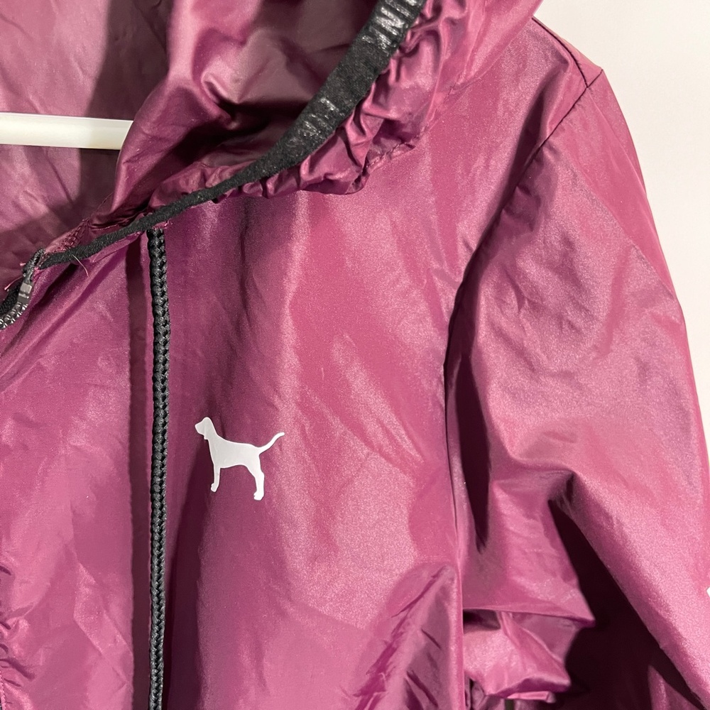 PINK Victoria's Secret Partial Zip‎ Hooded Raincoat Size XS-S - Picture 2 of 7